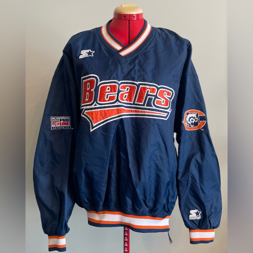 Vintage Starter Pro Line Chicago Bears pullover jacket Size Large